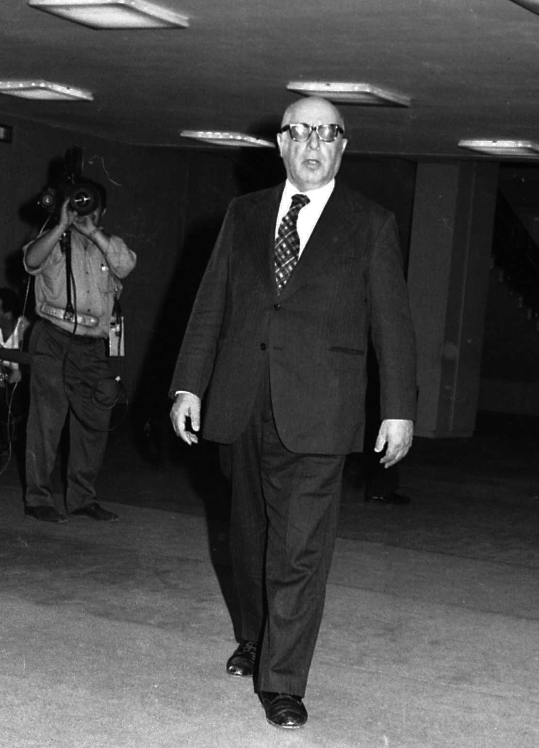 Meeting of the government on the agreement of disengagement of forces between Israel and Syria.Photo shows: Pinchas Sapir.