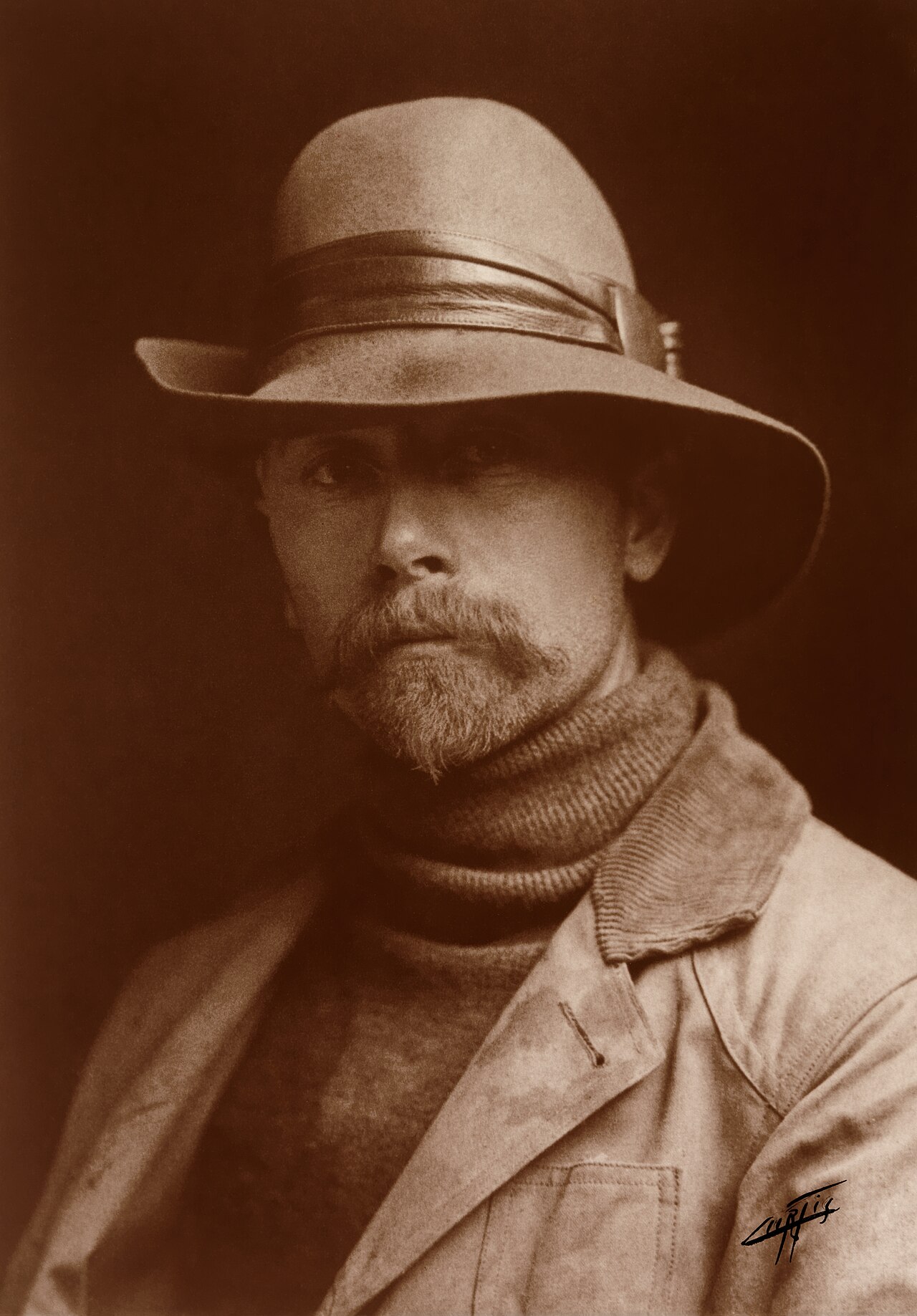 "Edward Sheriff Curtis, self-portrait. Gelatin silver print