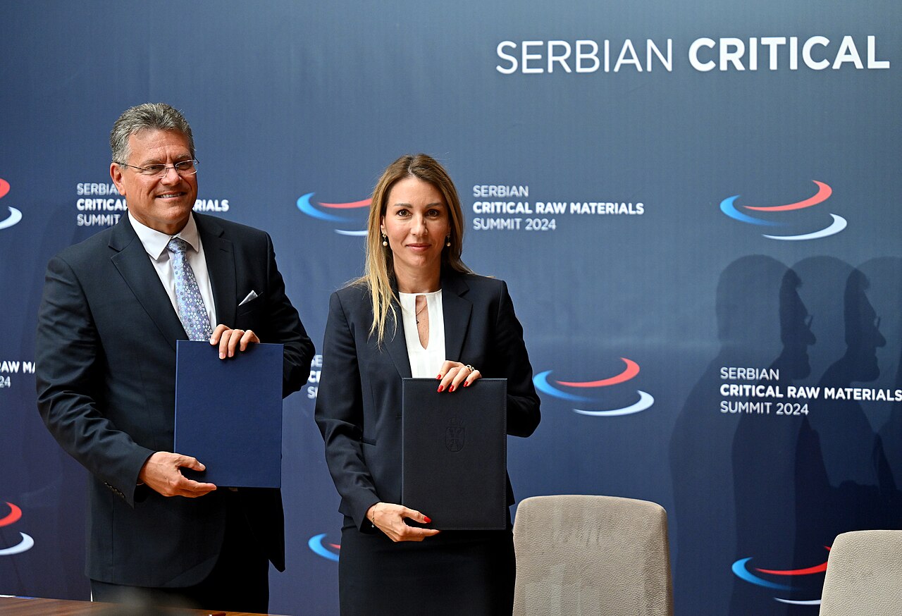 Maros Sefcovic, Executive Vice-President of the European Commission for the European Green Deal and Dubravka Djedovic Handanovic, Serbian Minister for
