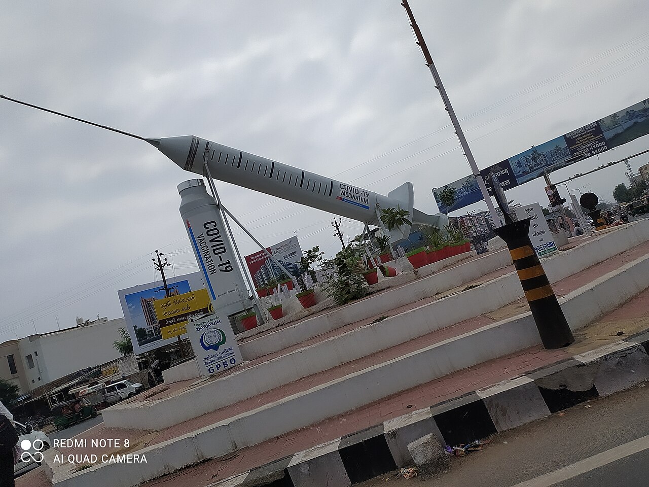 COVID-19 Vaccine Awareness Art Installation at Radhanpur Cross Roads, Mehsana, India