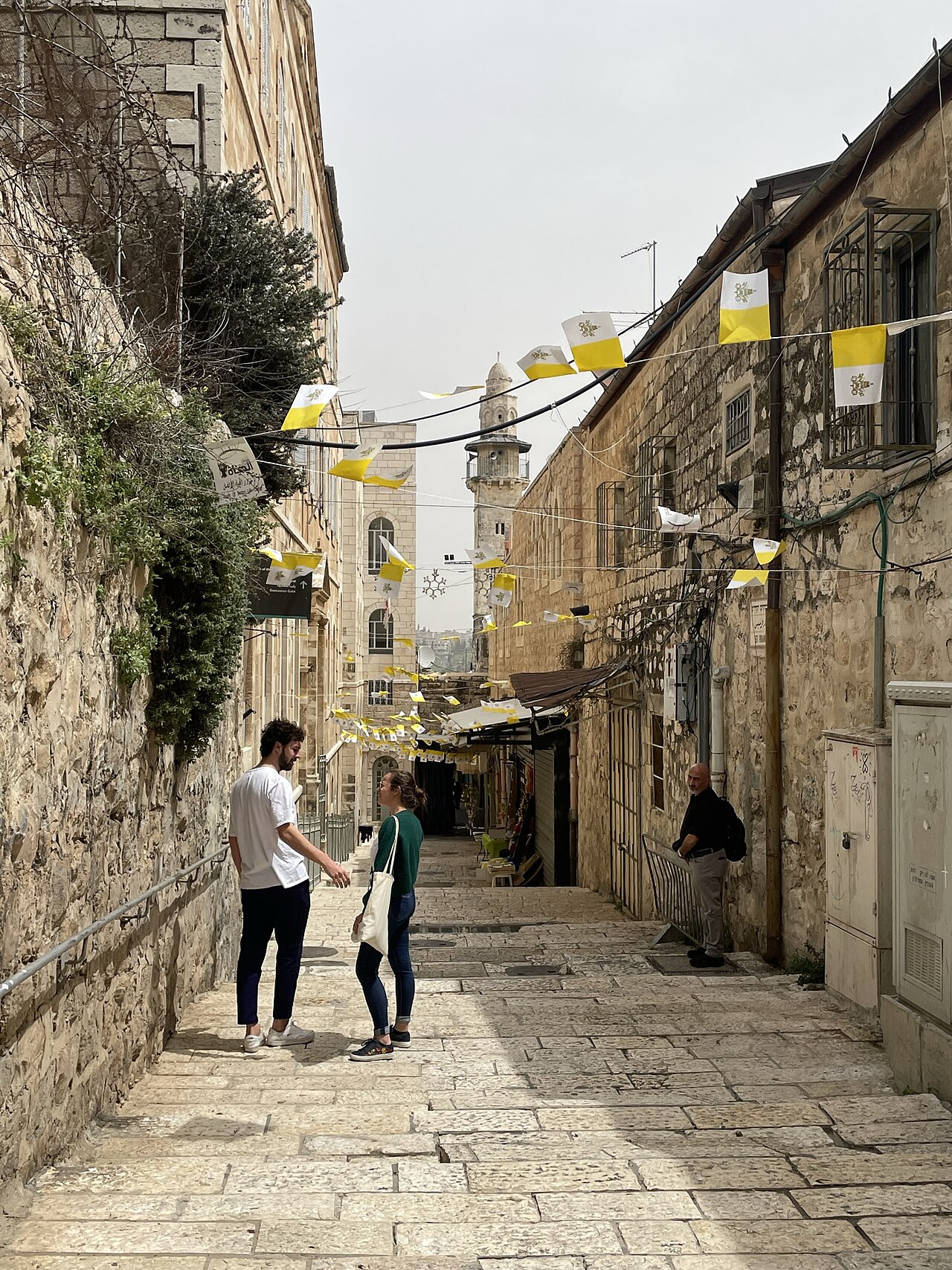 "St Francis Street in the Old City of Jerusalem, looking east.
