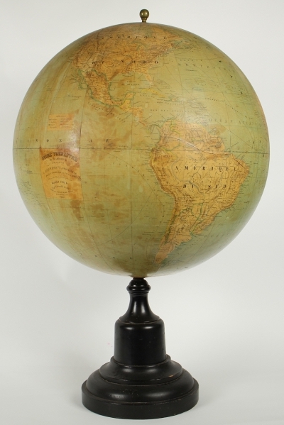 "Terrestrial globe from Bonnefont and Larochette (Naud-Evrard editor).